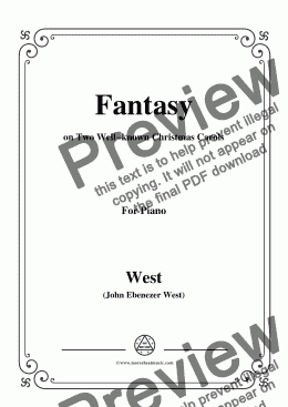 page one of West-Fantasy on Two Well-known Christmas Carols,for Piano - Score and parts