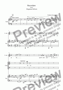 page one of Recordare from Requiem Reborn (Piano Score)