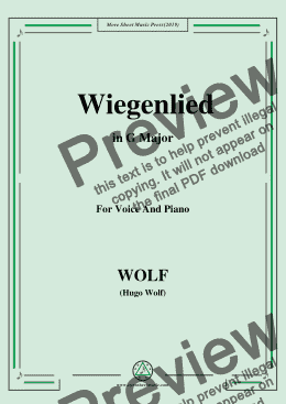 page one of Wolf-Wiegenlied in G Major