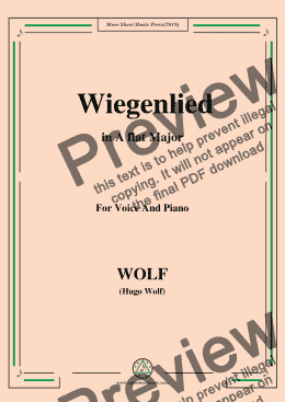 page one of Wolf-Wiegenlied in A flat Major
