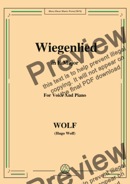 page one of Wolf-Wiegenlied in E Major