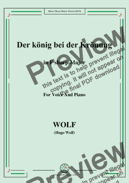 page one of Wolf-Der König bei der Krönung in F sharp Major