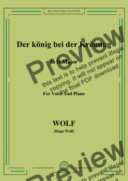 page one of Wolf-Der König bei der Krönung in D Major
