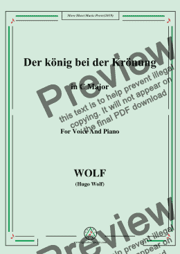page one of Wolf-Der König bei der Krönung in C Major