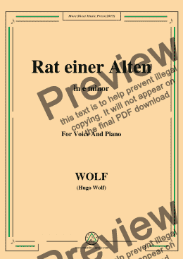 page one of Wolf-Rat einer Alten in e minor
