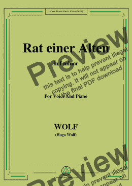 page one of Wolf-Rat einer Alten in f minor