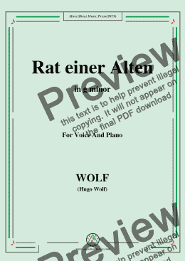 page one of Wolf-Rat einer Alten in g minor