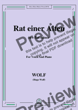 page one of Wolf-Rat einer Alten in e flat minor