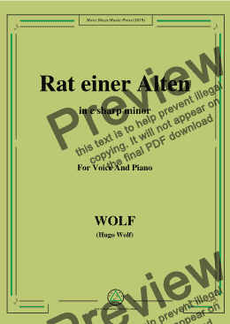 page one of Wolf-Rat einer Alten in c sharp minor