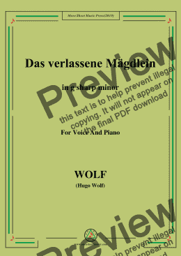 page one of Wolf-Das verlassene Mägdlein in g sharp minor
