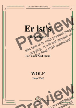 page one of Wolf-Er ist's in A Major