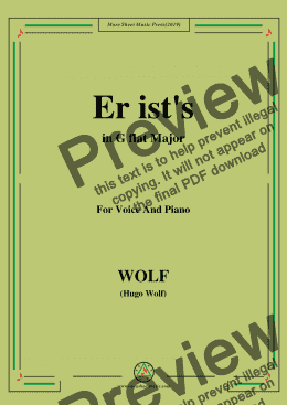page one of Wolf-Er ist's in G flat Major