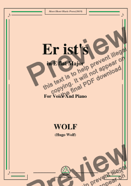 page one of Wolf-Er ist's in E flat Major