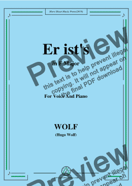 page one of Wolf-Er ist's in F Major