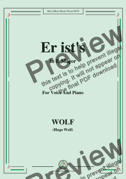 page one of Wolf-Er ist's in E Major