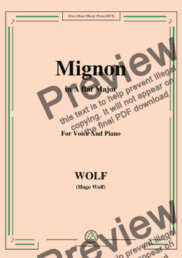 page one of Wolf-Mignon in A flat Major