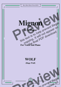 page one of Wolf-Mignon in A Major