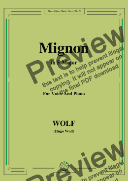page one of Wolf-Mignon in F Major