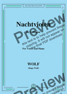 page one of Wolf-Nachtviolen in C Major