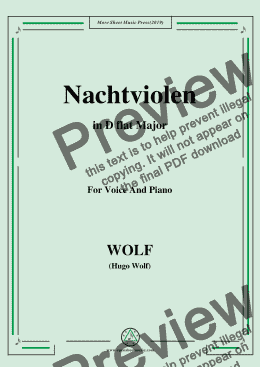 page one of Wolf-Nachtviolen in D flat Major