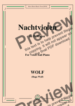 page one of Wolf-Nachtviolen in D Major