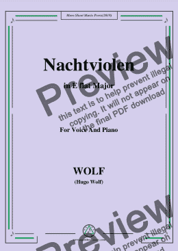 page one of Wolf-Nachtviolen in E flat Major