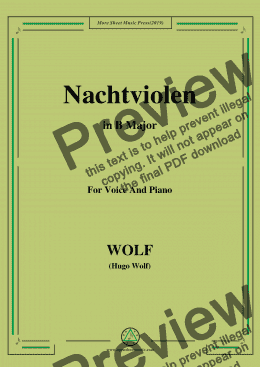 page one of Wolf-Nachtviolen in B Major
