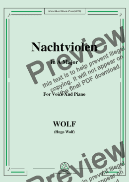 page one of Wolf-Nachtviolen in A Major