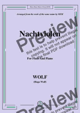 page one of Wolf-Nachtviolen, for Flute and Piano