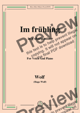 page one of Wolf-Im frühling in g sharp minor