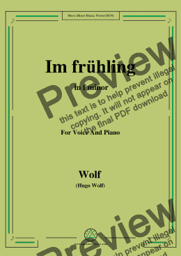 page one of Wolf-Im frühling in f minor