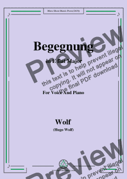 page one of Wolf-Begegnung in E flat Major