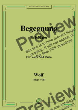 page one of Wolf-Begegnung in F Major