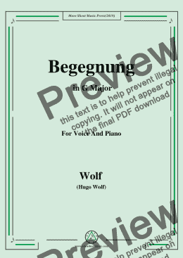 page one of Wolf-Begegnung in G Major