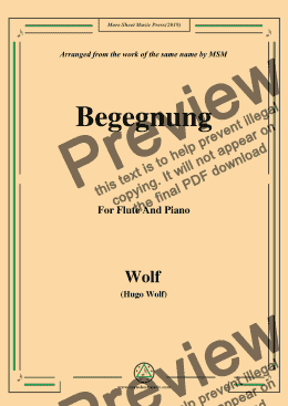 page one of Wolf-Begegnung, for Flute and Piano