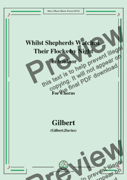page one of Gilbert-Christmas Carol,Whilst Shepherds Watched Their Flocks by Night,in b minor