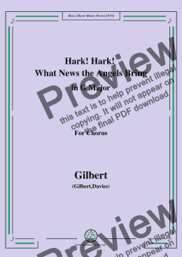 page one of Gilbert-Christmas Carol,Hark! Hark! What News the Angels Bring,in A Major