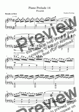 page one of Piano Prelude 14 - Flourish