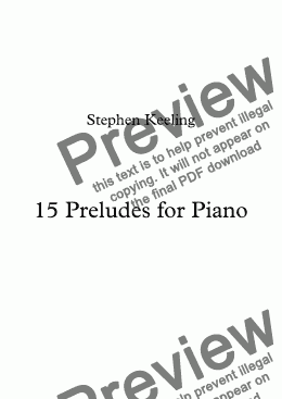 page one of 15 PRELUDES FOR PIANO