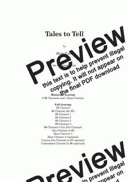 page one of Tales To Tell (Clarinet Choir)