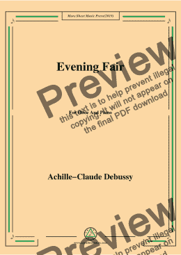 page one of Debussy-Evening Fair, for Oboe and Piano