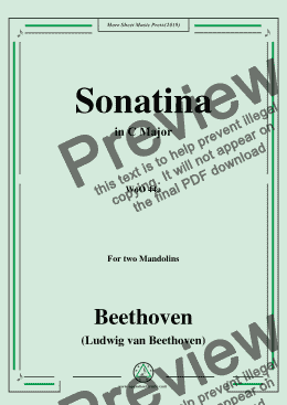 page one of Beethoven-Sonatina,WoO 44a,in C Major,for two Mandolins