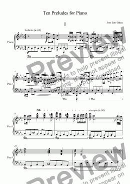 page one of Prelude No.1 for piano solo