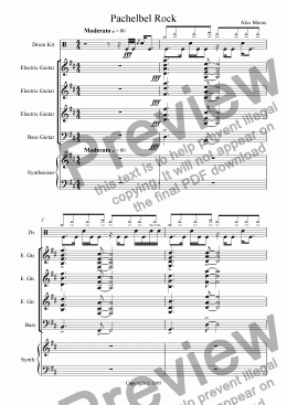 page one of Pachelbel Rock