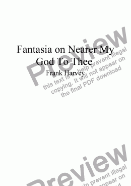 page one of Fantasia On Nearer My God To Thee