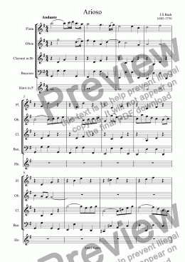 page one of Arioso  Bach