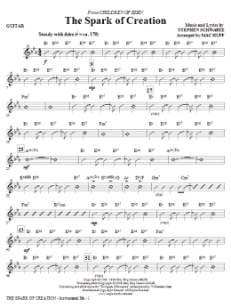 page one of The Spark of Creation (from Children of Eden) - Guitar (Choir Instrumental Pak)