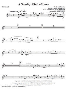 page one of A Sunday Kind of Love - Tenor Sax (Choir Instrumental Pak)