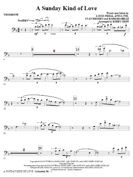 page one of A Sunday Kind of Love - Trombone (Choir Instrumental Pak)