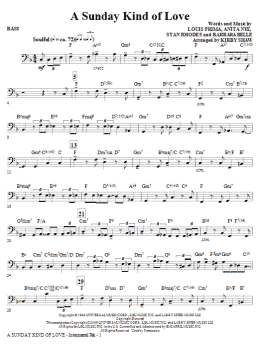 page one of A Sunday Kind of Love - Bass (Choir Instrumental Pak)